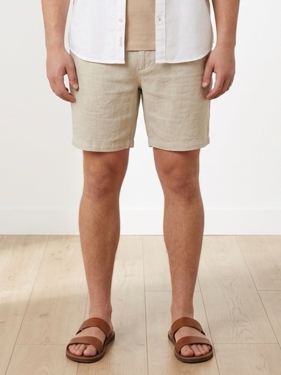 Mi Other - Public Beach Linen Flat Front Shorts | 7 Inch Inseam | Medium
